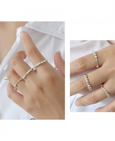 Plated Silver Anxiety Ring Fidget Ring Women Spinner Rings Anxiety Fidget Ring Anxiety Ring with Beads Ring Spinner Ring Medi...