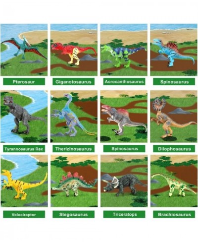 21PCS Dinosaur Toys with 5"-10" Realistic Dinosaur Figures with Movable Jaws Kids Activity Play Mat to Create a Dino World In...