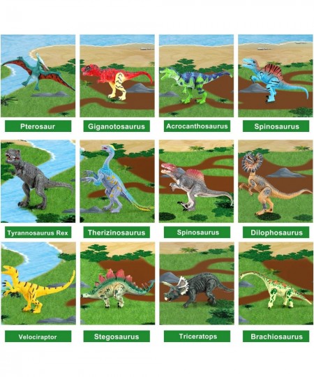 21PCS Dinosaur Toys with 5"-10" Realistic Dinosaur Figures with Movable Jaws Kids Activity Play Mat to Create a Dino World In...