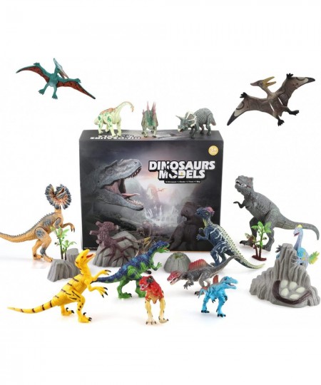 21PCS Dinosaur Toys with 5"-10" Realistic Dinosaur Figures with Movable Jaws Kids Activity Play Mat to Create a Dino World In...