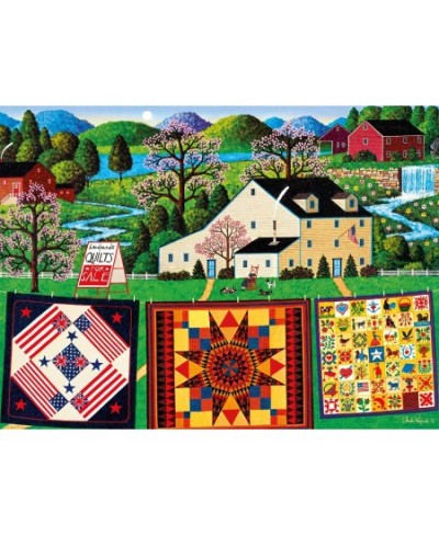 Charles Wysocki - The Quiltmaker Lady - 1000 Piece Jigsaw Puzzle Green $20.50 - Jigsaw Puzzles