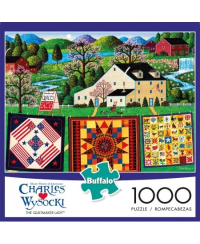 Charles Wysocki - The Quiltmaker Lady - 1000 Piece Jigsaw Puzzle Green $20.50 - Jigsaw Puzzles