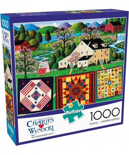 Charles Wysocki - The Quiltmaker Lady - 1000 Piece Jigsaw Puzzle Green $20.50 - Jigsaw Puzzles