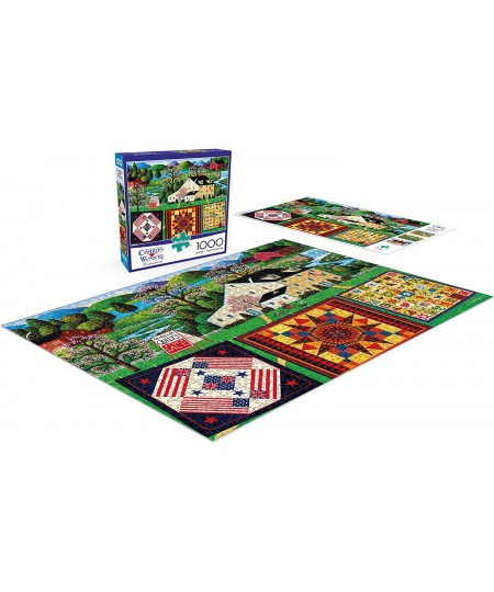 Charles Wysocki - The Quiltmaker Lady - 1000 Piece Jigsaw Puzzle Green $20.50 - Jigsaw Puzzles