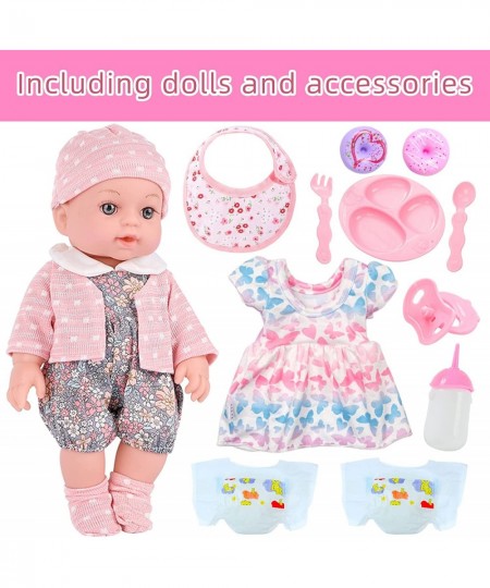 Realistic Baby Doll Set - 12 Inch Newborn Baby Doll with Clothes and Accessories Baby Doll Diapers Bottle Food Stuff $52.68 -...