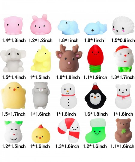 30Pcs Christmas Mochi Squeeze Toys for Kids Party Favors Kawaii Animal Squeeze Stress Relief Toys for Christmas Decoration Tr...