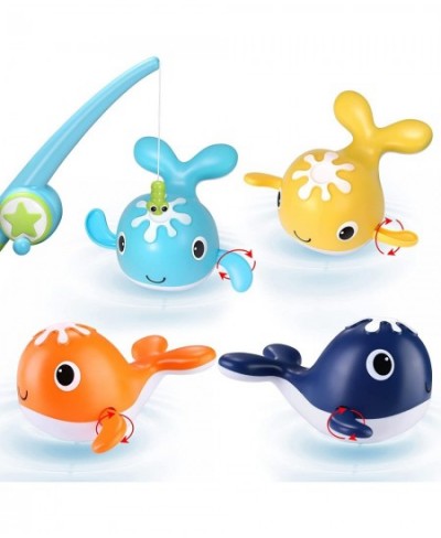 Bath Toys Baby Toys Magnetic Fishing Toys for Kids Baby Bathtub Toys Toddler Toys for Pool Bath Time Wind-up Swimming Whales ...