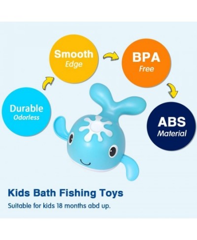 Bath Toys Baby Toys Magnetic Fishing Toys for Kids Baby Bathtub Toys Toddler Toys for Pool Bath Time Wind-up Swimming Whales ...