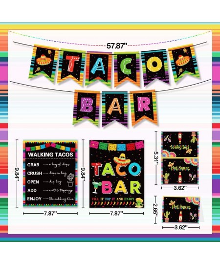 Taco Bar Decoration Kit Mexican Fiesta Party Decorations Taco Bar Banner Sign Tent Garland for Cinco De Mayo Fiesta Mexican T...