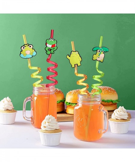 24 Frog Party Favors Drinking Straws with 2 PCS Straws Cleaning Brush for Funky Frogs Party Supplies $30.26 - Kids' Party Fav...