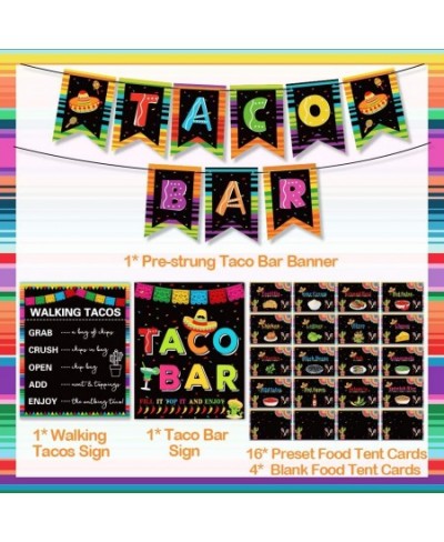 Taco Bar Decoration Kit Mexican Fiesta Party Decorations Taco Bar Banner Sign Tent Garland for Cinco De Mayo Fiesta Mexican T...