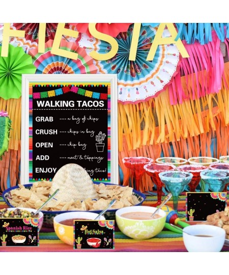 Taco Bar Decoration Kit Mexican Fiesta Party Decorations Taco Bar Banner Sign Tent Garland for Cinco De Mayo Fiesta Mexican T...