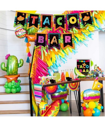 Taco Bar Decoration Kit Mexican Fiesta Party Decorations Taco Bar Banner Sign Tent Garland for Cinco De Mayo Fiesta Mexican T...