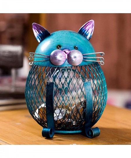 Cat Piggy Bank for Kids Cat Shaped Metal Coin Box Coin Money Bank Handwork Handicrafts Ornament $21.91 - Kids' Money Banks