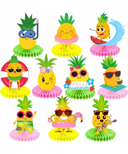 10Pcs Pineapple Table Honeycomb Centerpieces Pineapple Party Supplies Luau Party Decorations for Summer Pool Theme Birthday H...