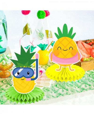 10Pcs Pineapple Table Honeycomb Centerpieces Pineapple Party Supplies Luau Party Decorations for Summer Pool Theme Birthday H...