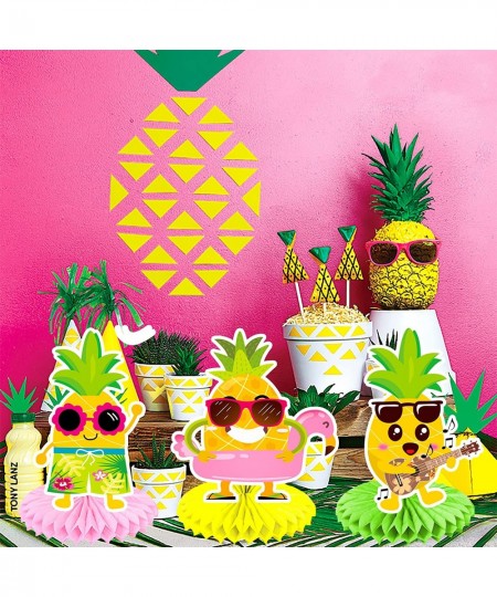 10Pcs Pineapple Table Honeycomb Centerpieces Pineapple Party Supplies Luau Party Decorations for Summer Pool Theme Birthday H...