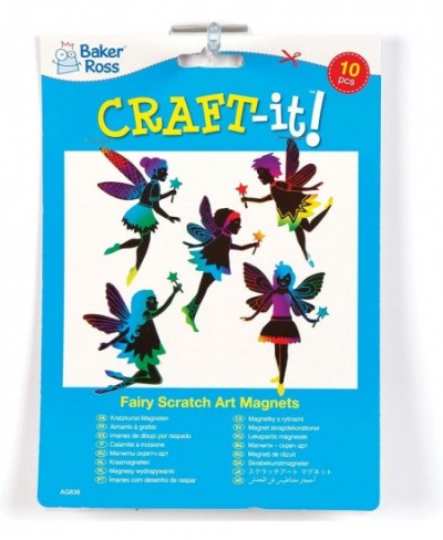 Baker Ross-AG836 Fairy Scratch Art Magnets (Pack of 10) For Kids Party Bag Fillers 10 pack Assorted $14.90 - Craft Kits