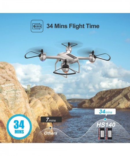 HS140 RC Drone with 1080P FPV Camera for Adults and Kids 34 Mins Flight Time with 2 batteries Altitude Hold Voice Control Ges...