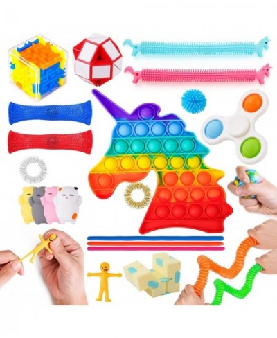 25PCS Fidget Toy Variety Pack Assorted Sensory Hand Fidget Toy Bundle Set Stress Reducer Anxiety Relief Games Gifts for Kids ...