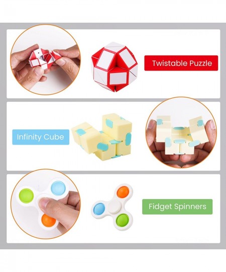 25PCS Fidget Toy Variety Pack Assorted Sensory Hand Fidget Toy Bundle Set Stress Reducer Anxiety Relief Games Gifts for Kids ...