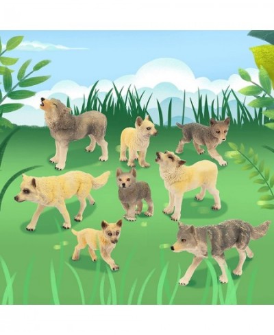 8PCS Wolf Figures Forest Animals Toy Figurines - Plastic Jungle Zoo Animal Figurines for Kids Boys Girls Age 3-5 6-12 $27.89 ...