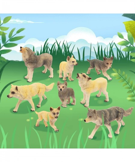 8PCS Wolf Figures Forest Animals Toy Figurines - Plastic Jungle Zoo Animal Figurines for Kids Boys Girls Age 3-5 6-12 $27.89 ...