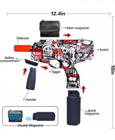 Splatter Ball Blaster Automatic Toy Gel Ball Blaster Electric MP9 with 20000 Gel Beads and Goggles for Battle Game Outdoor Ba...