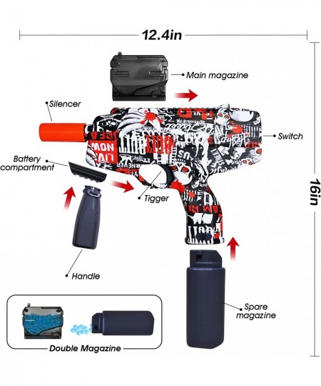 Splatter Ball Blaster Automatic Toy Gel Ball Blaster Electric MP9 with 20000 Gel Beads and Goggles for Battle Game Outdoor Ba...