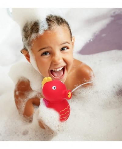 DolliBu Seahorse Bath Buddy Squirter – Floating Red Seahorse Rubber Bath Toy Fun Water Squirting Bathtime Play for Toddlers C...