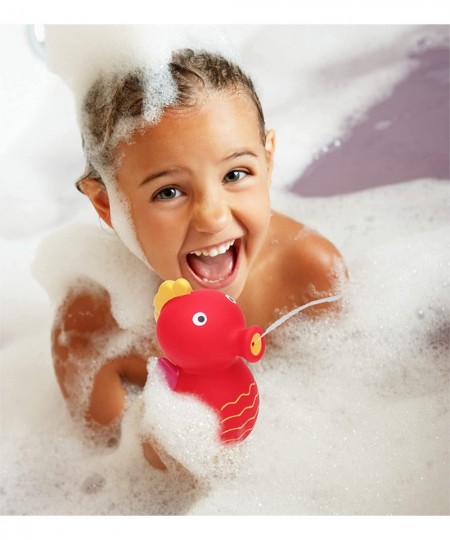 DolliBu Seahorse Bath Buddy Squirter – Floating Red Seahorse Rubber Bath Toy Fun Water Squirting Bathtime Play for Toddlers C...