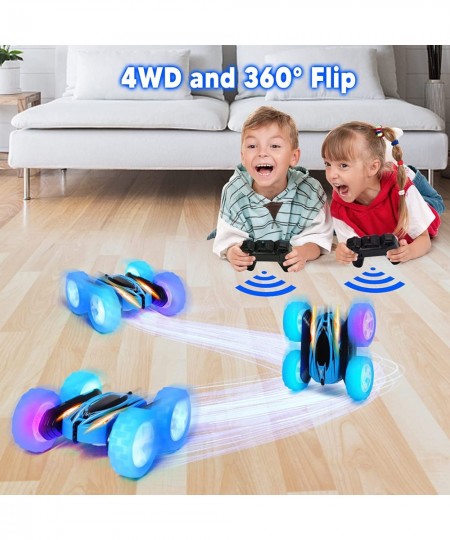 Remote Control Car Double Sided 360° Flips RC Stunt Cars with Wheel Lights and Headlights 4WD 2.4Ghz Stunt Car for 6-14 Year ...