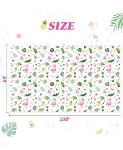 Flamingo Tablecloth - 4 Pack 108''x 54'' Tropical Luau Party Disposable Plastic Table Cover Pineapple Party Supplies for Kid ...