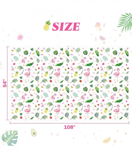 Flamingo Tablecloth - 4 Pack 108''x 54'' Tropical Luau Party Disposable Plastic Table Cover Pineapple Party Supplies for Kid ...