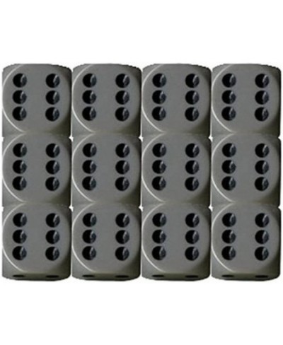 Dice d6 Sets: Opaque Grey / Gray with Black - 16mm Six Sided Die (12) Block of Dice $16.76 - Game Accessories