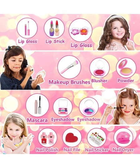 Kids Makeup Kit for Girls Real Washable Makeup Kit Little Girls Makeup Kit for Kids Toddlers Princess Real Makeup Set Christm...