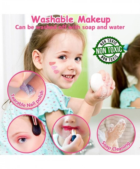 Kids Makeup Kit for Girls Real Washable Makeup Kit Little Girls Makeup Kit for Kids Toddlers Princess Real Makeup Set Christm...