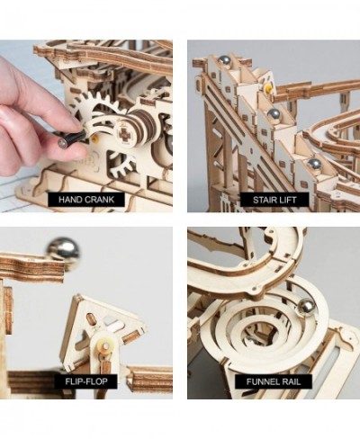 3D Wooden Puzzle for Adults Model Kit Marble Run Craft Set Educational Toy Building Engineering Set Christmas/Birthday/Thanks...