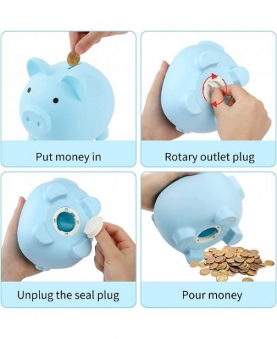 3 Pcs Piggy Bank for Boys Girls 6"x 4.8" x 5.4"Cute Plastic Pig Money Bank Unbreakable Piggy Bank Shatterproof Coin Bank for ...