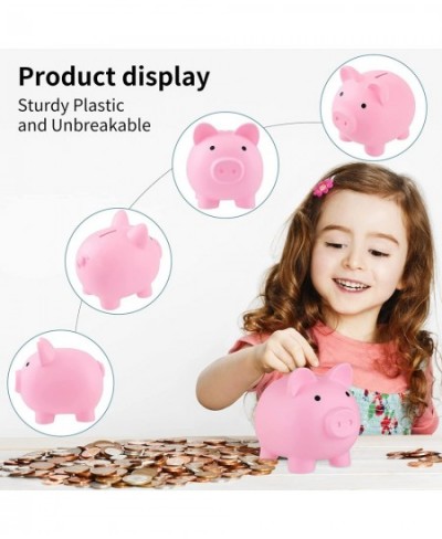 3 Pcs Piggy Bank for Boys Girls 6"x 4.8" x 5.4"Cute Plastic Pig Money Bank Unbreakable Piggy Bank Shatterproof Coin Bank for ...