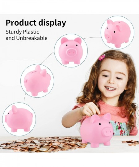 3 Pcs Piggy Bank for Boys Girls 6"x 4.8" x 5.4"Cute Plastic Pig Money Bank Unbreakable Piggy Bank Shatterproof Coin Bank for ...