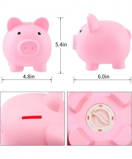 3 Pcs Piggy Bank for Boys Girls 6"x 4.8" x 5.4"Cute Plastic Pig Money Bank Unbreakable Piggy Bank Shatterproof Coin Bank for ...