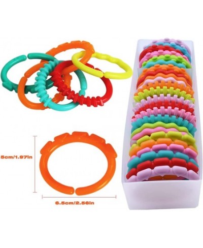 24 Pack Baby Rings Link Toys for Hanging Toys Connecting Rings Toys for Infant Boy Girl Early Learning Toys Car Seat and Stro...