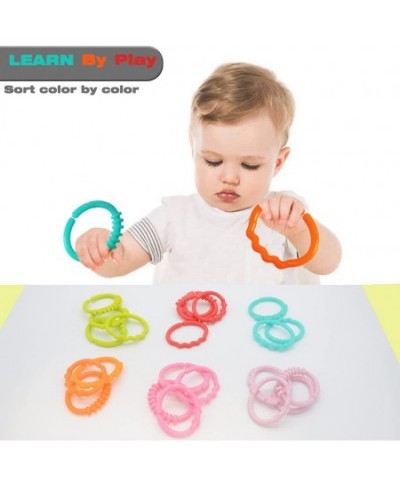 24 Pack Baby Rings Link Toys for Hanging Toys Connecting Rings Toys for Infant Boy Girl Early Learning Toys Car Seat and Stro...