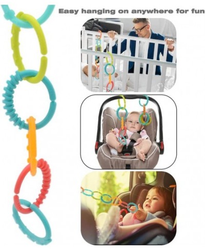 24 Pack Baby Rings Link Toys for Hanging Toys Connecting Rings Toys for Infant Boy Girl Early Learning Toys Car Seat and Stro...