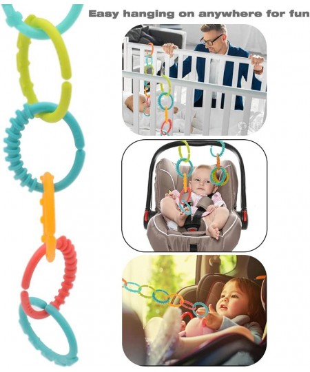 24 Pack Baby Rings Link Toys for Hanging Toys Connecting Rings Toys for Infant Boy Girl Early Learning Toys Car Seat and Stro...