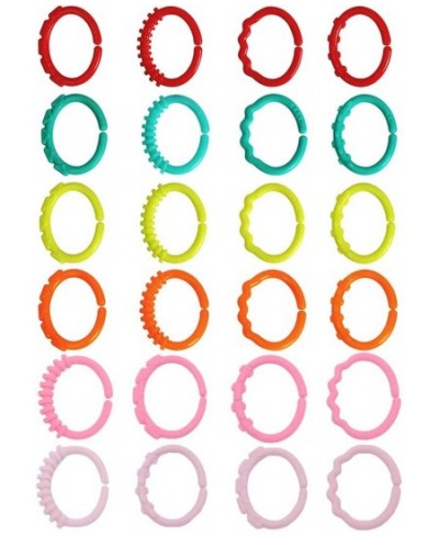 24 Pack Baby Rings Link Toys for Hanging Toys Connecting Rings Toys for Infant Boy Girl Early Learning Toys Car Seat and Stro...