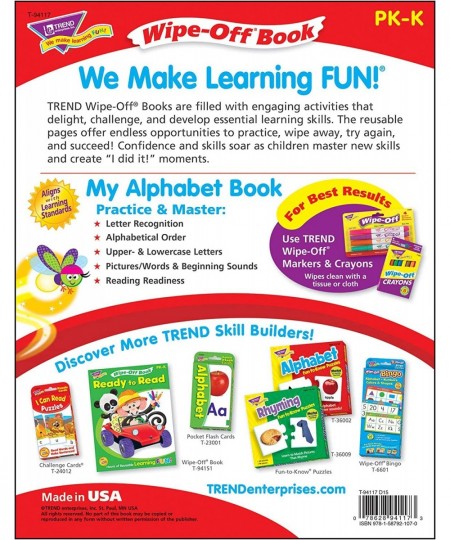 TREND ENTERPRISES INC. Alphabet Reusable Book & Crayons $18.93 - Educational Flash Cards