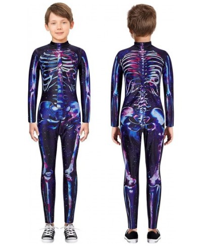 Girls Halloween Costume Cosplay Jumpsuit Bodysuit 3D Graphic Skull Skeleton Bone Catsuit for 7-14 Years Old Kids $22.24 - Kid...