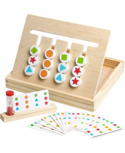 Montessori Preschool Learning Toys Slide Puzzle Board Color Shape Sorting Matching Brain Teasers Logic Game Wooden Education ...